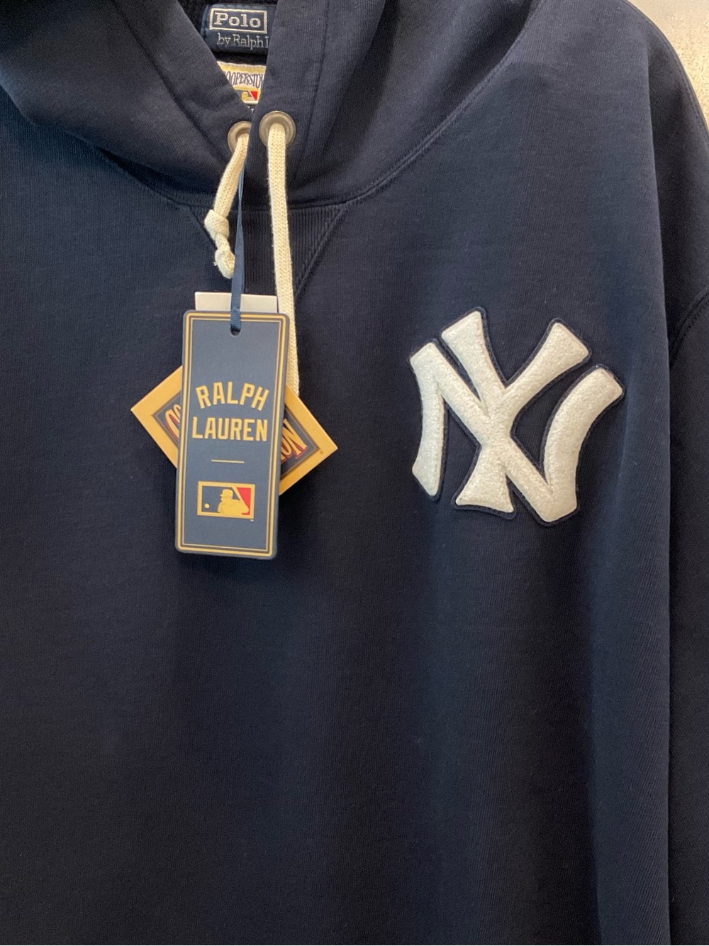 POLO Ralph Lauren Navy Blue NEW YORK YANKEES Logo Hoodie Sweatshirt 3XL T62 - Picture 3 of 16